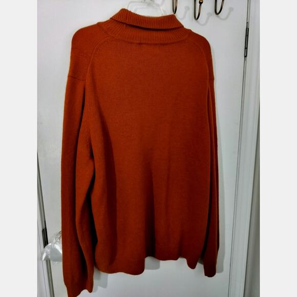 3289) C&A Est 1841 Burnt Orange Cowl Neck Cable Knit Wool Blend Sweater XXL - Picture 5 of 11